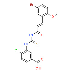 3-[[[[3-(5-BROMO-2-METHOXYPHENYL)-1-OXO-2-PROPENYL]AMINO]THIOXOMETHYL]AMINO]-4-CHLORO-BENZOIC ACID结构式