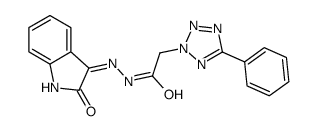 N'-(2-oxoindol-3-yl)-2-(5-phenyltetrazol-2-yl)acetohydrazide结构式