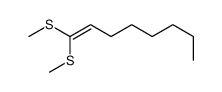 1,1-bis(methylsulfanyl)oct-1-ene结构式