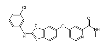 4-({2-[(3-chlorophenyl)amino]-1H-benzimidazol-6-yl}oxy)-N-methyl-pyridine-2-carboxamide结构式