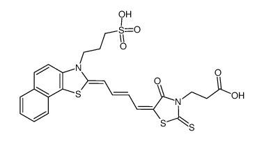 3-(4-oxo-5-{4-[3-(3-sulfo-propyl)-3H-naphtho[2,1-d]thiazol-2-ylidene]-but-2-enylidene}-2-thioxo-thiazolidin-3-yl)-propionic acid Structure