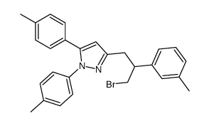 3-(3-bromo-2-m-tolyl-propyl)-1,5-di-p-tolyl-1H-pyrazole结构式