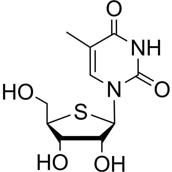 1-(4'-thio-beta-ribofuranosyl)thymine Structure