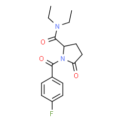 ()-N,N-diethyl-1-(4-fluorobenzoyl)-5-oxopyrrolidine-2-carboxamide结构式