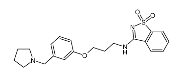 N-[3-[3-(1-pyrrolidinylmethyl)phenoxy]propyl]-1,2-benzisothiazol-3-amine 1,1-dioxide结构式