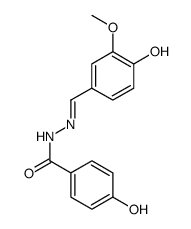 Benzoic acid, 4-hydroxy-, 2-[(4-hydroxy-3-methoxyphenyl)methylene]hydrazide结构式