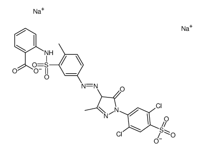 disodium 2-[[[5-[[1-(2,5-dichloro-4-sulphonatophenyl)-4,5-dihydro-3-methyl-5-oxo(1H)-pyrazol-4-yl]azo]-2-methylphenyl]sulphonyl]amino]benzoate Structure