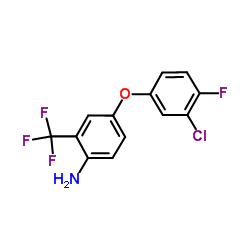 4-(3-Chloro-4-fluorophenoxy)-2-(trifluoromethyl)aniline结构式