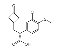 2(R)-(3-chloro-4-methylsulfanyl-phenyl)-3-(3-oxo-cyclobutyl)-propionic acid结构式