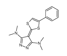 N,N,N',N'-Tetramethyl-4-(4-phenyl-[1,3]dithiol-2-ylidene)-4H-pyrazole-3,5-diamine结构式