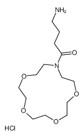 4-amino-1-(1,4,7,10-tetraoxa-13-azacyclopentadec-13-yl)butan-1-one,hydrochloride Structure