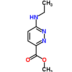 Methyl 6-(ethylamino)-3-pyridazinecarboxylate结构式