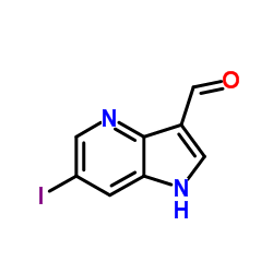 6-Iodo-1H-pyrrolo[3,2-b]pyridine-3-carbaldehyde结构式