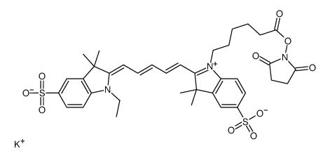 Cyanine 5 Monofunctional Hexanoic Acid Dye, Succinimidyl Ester, Potassium Salt structure