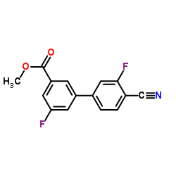 Methyl 4'-cyano-3',5-difluoro-3-biphenylcarboxylate结构式