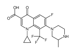 3-Quinolinecarboxylic acid, 1-cyclopropyl-6-fluoro-1,4-dihydro-7-(3-Methyl-1-piperazinyl)-4-oxo-8-(trifluoromethyl)- structure