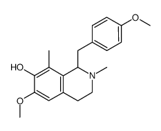 1,2,3,4-Tetrahydro-6-methoxy-1-[(4-methoxyphenyl)methyl]-2,8-dimethyl-7-isoquinolinol结构式