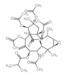 3,4,7,8,9,10a-Hexakis(acetyloxy)-2,2,9,12-tetramethyl-6-methylene-11-oxotetradecahydro-1aH-cyclopenta[5,6]cyclododeca[1,2-b]oxiren-5-yl 2-methylpropanoate Structure