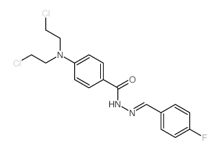 Benzoic acid,4-[bis(2-chloroethyl)amino]-, 2-[(4-fluorophenyl)methylene]hydrazide Structure