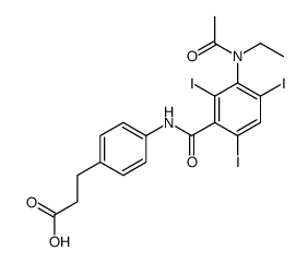 3-[4-[[3-(acetyl-ethyl-amino)-2,4,6-triiodo-benzoyl]amino]phenyl]propanoic acid结构式