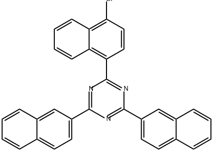 2-(4-溴)萘-4,6-二(萘-2-基)-1,3,5-三嗪结构式