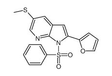 1-(benzenesulfonyl)-2-(furan-2-yl)-5-methylsulfanylpyrrolo[2,3-b]pyridine结构式