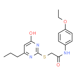 N-(4-ethoxyphenyl)-2-[(4-hydroxy-6-propyl-2-pyrimidinyl)sulfanyl]acetamide structure