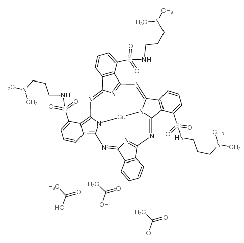 [N,N,N-三[3-(二甲胺基)丙基]-29H,31H-酞菁三磺酰胺合(2-)-N29,N30,N31,N32]铜结构式