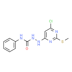 2-[6-CHLORO-2-(METHYLSULFANYL)-4-PYRIMIDINYL]-N-PHENYL-1-HYDRAZINECARBOXAMIDE结构式