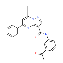 N-(3-Acetylphenyl)-5-phenyl-7-(trifluoromethyl)pyrazolo[1,5-a]pyrimidine-3-carboxamide结构式