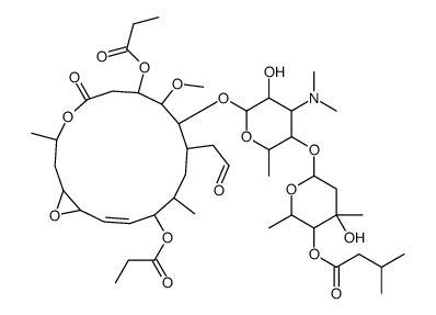 [6-[4-(dimethylamino)-5-hydroxy-6-[[(14E)-8-methoxy-3,12-dimethyl-5-oxo-10-(2-oxoethyl)-7,13-di(propanoyloxy)-4,17-dioxabicyclo[14.1.0]heptadec-14-en-9-yl]oxy]-2-methyloxan-3-yl]oxy-4-hydroxy-2,4-dimethyloxan-3-yl] 3-methylbutanoate结构式