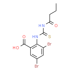 3,5-DIBROMO-2-[[[(1-OXOBUTYL)AMINO]THIOXOMETHYL]AMINO]-BENZOIC ACID Structure