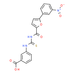 3-[[[[[5-(3-NITROPHENYL)-2-FURANYL]CARBONYL]AMINO]THIOXOMETHYL]AMINO]-BENZOIC ACID结构式