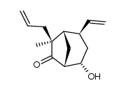 (1S,2R,4S,5R,7S)-7-allyl-4-hydroxy-7-methyl-2-vinylbicyclo[3.2.1]octan-6-one Structure