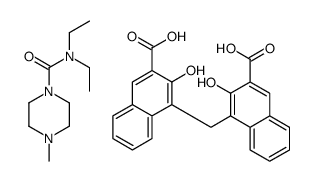 4-[(3-carboxy-2-hydroxynaphthalen-1-yl)methyl]-3-hydroxynaphthalene-2-carboxylic acid,N,N-diethyl-4-methylpiperazine-1-carboxamide Structure