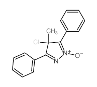 4-chloro-4-methyl-1-oxido-3,5-diphenyl-pyrazole structure