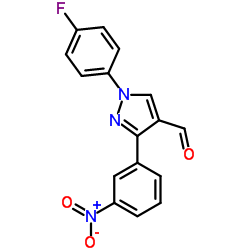 1-(4-Fluorophenyl)-3-(3-nitrophenyl)-1H-pyrazole-4-carbaldehyde structure