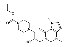 4-[3-(1,2,3,6-Tetrahydro-3,7-dimethyl-6-oxo-7H-purin-1-yl)-2-hydroxypropyl]-1-piperazinecarboxylic acid ethyl ester structure