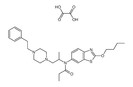 Propanamide, N-(2-butoxy-6-benzothiazolyl)-N-(1-methyl-2-(4-(2-phenyle thyl)-1-piperazinyl)ethyl)-, ethanedioate (1:2) picture