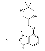 4-[3-(tert-butylamino)-2-hydroxypropoxy]-3-iodo-1H-indole-2-carbonitrile结构式