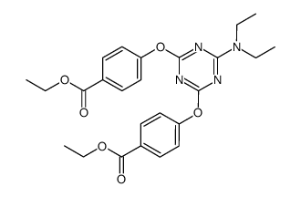 2-Diethylamino-4,6-bis(p-carboxyphenoxy)-sym-triazine Diethyl Ester Structure