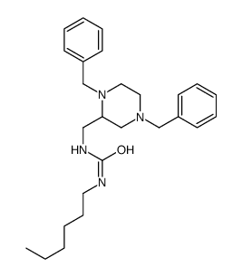 1-[(1,4-dibenzylpiperazin-2-yl)methyl]-3-hexylurea结构式