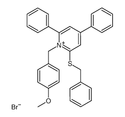 2-(benzylthio)-1-(4-methoxybenzyl)-4,6-diphenylpyridin-1-ium bromide结构式