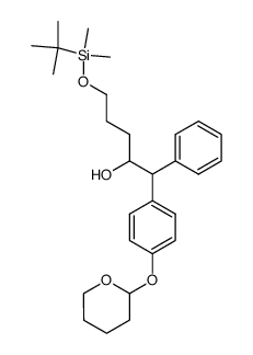 5-(tert-butyldimethylsilanyloxy)-1-phenyl-1-[4-(tetrahydropyran-2-yloxy)phenyl]-pentan-2-ol Structure