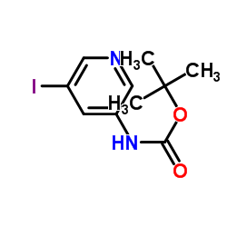 (5-碘吡啶-3-基)氨基甲酸叔丁酯结构式