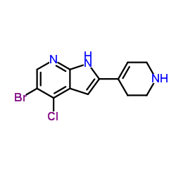 5-Bromo-4-chloro-2-(1,2,3,6-tetrahydro-4-pyridinyl)-1H-pyrrolo[2,3-b]pyridine Structure