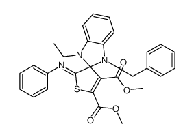 (Z)-DIMETHYL 1-BENZYL-3-ETHYL-2'-(PHENYLIMINO)-1,3-DIHYDRO-2'H-SPIRO[BENZO[D]IMIDAZOLE-2,3'-THIOPHENE]-4',5'-DICARBOXYLATE Structure