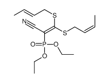 3,3-bis(but-2-enylsulfanyl)-2-diethoxyphosphorylprop-2-enenitrile Structure