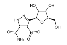 3(5)-carbamoyl-4-nitro-5(3)-β-D-ribofuranosylpyrazole Structure