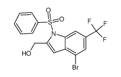 [4-bromo-1-(phenylsulfonyl)-6-(trifluoromethyl)-1H-indol-2-yl]methanol Structure